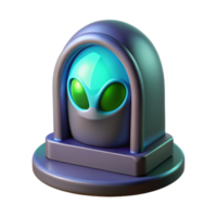 picturesque acclaimed Concept art style, isolated cutout of a bioluminescent, alien architectural window frame with Transparent Background png