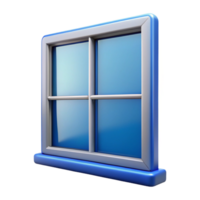 extraordinary rare Photorealistic, hyper-specific isolated cutout of a single, modern, double-paned glass window pane with Transparent Background png