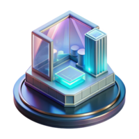 pristine unparalleled Concept art style isolated cutout of a holographic, interactive architectural display screen with Transparent Background png