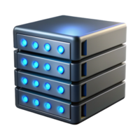 notable artistic Hyper-specific, professional render of a high-tech, black server rack with blinking LED lights with Transparent Background professional png