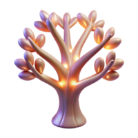 peaceful dramatic A stylized, abstract tree of life with glowing branches with Transparent Background 4K png