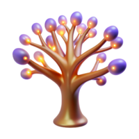 romantic beautiful A stylized, abstract tree of life with glowing branches with Transparent Background genuine png