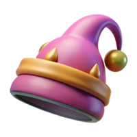 romantic exquisite Concept art style, isolated cutout of a whimsical, feathered pixie hat with tiny bells with Transparent Background flawless png