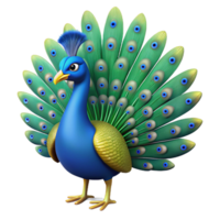 serene timeless A peacock with fully displayed tail feathers, with Transparent Background png