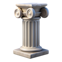 notable urban Ultra-detailed professional render of a single, polished granite column capital, Corinthian order with Transparent Background museum quality png
