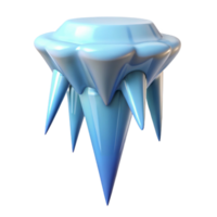 nostalgic splendid Concept art style hyper-specific image of a single icicle, pointed and transparent, with Transparent Background handcrafted png