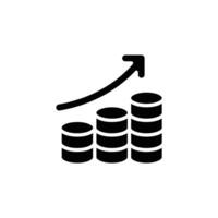 income growth solid icon design good for web or mobile app vector