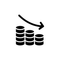 money reduction solid icon design good for web or mobile app vector