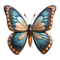 pristine mid-century A resting butterfly, wings spread, intricate patterns with Transparent Background refined png