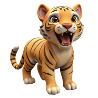 wonderful mysterious renaissance A roaring tiger cub, playful expression, soft fur with Transparent Background elite png