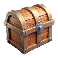 striking ethereal geometric Hyper-specific, professional render of a polished, wooden treasure chest with iron bands with Transparent Background sharp png