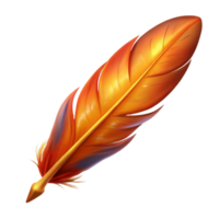 serene unparalleled Hyper-specific professional render of a single Phoenix feather, glowing embers, isolated cutout with Transparent Background png