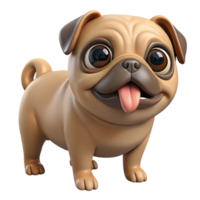 radiant passionate modern A playful pug, wrinkled face, curled tail with Transparent Background professional png
