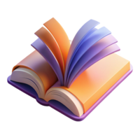 serene acclaimed An open book, pages turning, dynamic abstract with Transparent Background png