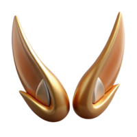 timeless bohemian Concept art style, isolated cutout of a pair of intricately designed, pointed elf ears with Transparent Background top-tier png