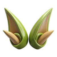 picturesque abstract Concept art style, isolated cutout of a pair of intricately designed, pointed elf ears with Transparent Background professional png