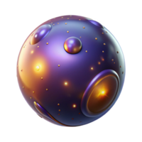 whimsical pristine Photorealistic, ultra-detailed, isolated cutout of a single, magical, floating orb emitting sparks with Transparent Background refined png