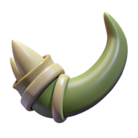 standout gothic Concept art style, isolated cutout of a single, menacing orcish tusk with Transparent Background premium png