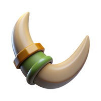 sought-after organic Concept art style, isolated cutout of a single, menacing orcish tusk with Transparent Background professional png