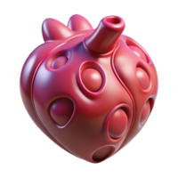 radiant timeless Concept art style, isolated cutout of a single, bio-engineered, pulsating alien heart Photorealistic, hyper-specific with Transparent Background png