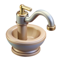 rare gothic Ultra-detailed professional render of a single, porcelain sink faucet with Transparent Background top-tier png