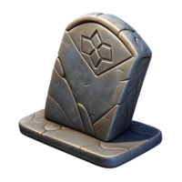 mesmerizing harmonious renaissance Photorealistic, ultra-detailed, isolated cutout of a single, ancient, crumbling stone tablet with etched symbols with Transparent Background 4K png
