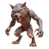 passionate glorious A fierce werewolf mid-transformation, showing fangs and claws with Transparent Background gallery standard png