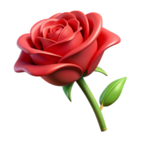 serene notable A single, perfectly formed red rose with thorns with Transparent Background png