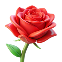 reflective hypnotic A single, perfectly formed red rose with thorns with Transparent Background high resolution png