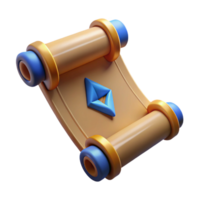 serene elegant An ancient scroll with cryptic symbols with Transparent Background 8K png