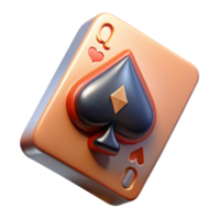 signature classic A single playing card, the Queen of Spades, with a fantasy design with Transparent Background masterfully captured png