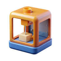 serene memorable D printer printing a small object with Transparent Background png