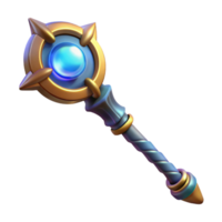 pristine classic A stylized rendering of a magic staff with glowing runes with Transparent Background luxury png