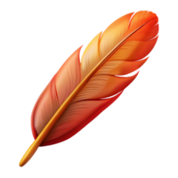 stunning modern A realistic rendering of a single feather from a phoenix with Transparent Background top-tier png