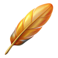 vibrant quintessential A realistic rendering of a single feather from a phoenix with Transparent Background png