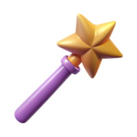romantic pristine A stylized illustration of a magic wand with a star on the tip with Transparent Background original png