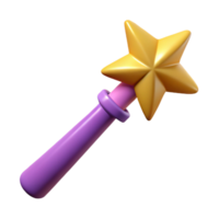 unforgettable bohemian A stylized illustration of a magic wand with a star on the tip with Transparent Background detailed png