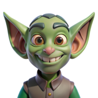 unforgettable creative A cartoon goblin with large ears and a mischievous grin with Transparent Background elite png