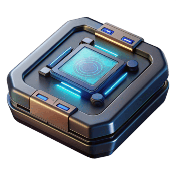 pristine geometric Hyper-specific, professional render of a futuristic, sleek, black data pad with holographic interface, isolated cutout Ultra-detailed with Transparent Background precision png