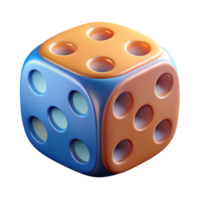 unforgettable surreal A dice, six face showing, abstract illustration with Transparent Background refined png