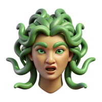stunning urban A realistic illustration of a Medusa head with snakes with Transparent Background crisp png