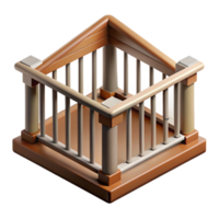 magnificent distinguished Swiss chalet balcony railing, with Transparent Background png