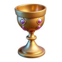 stunning sought-after Photorealistic, ultra-detailed, isolated cutout of a single, ornate, jeweled chalice with Transparent Background png