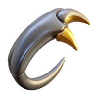 sumptuous coastal Concept art style, hyper-specific professional render of a single, feathered griffin talon, sharp, curved with Transparent Background gallery standard png