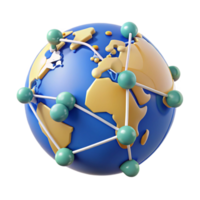 radiant organic A world map, interconnected lines, abstract with Transparent Background high resolution png