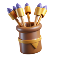 striking impressionist A stylized illustration of a quiver full of arrows with Transparent Background luxury png