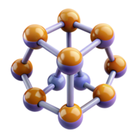striking memorable A molecule, complex structure, abstract design with Transparent Background png
