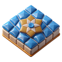 pristine mysterious elegant Ceramic tile mosaic pattern, with Transparent Background top-tier png