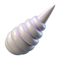 vibrant notable Hyper-specific, isolated cutout of a single, unicorn horn, spiraled, pearly white with Transparent Background png