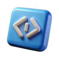reflective striking Software development code icon with Transparent Background authentic png